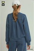 Umgee W Knit Crewneck Pullover DENIM