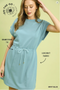 Umgee W LuxeKnit Pleated Mini Dress MINT BLUE