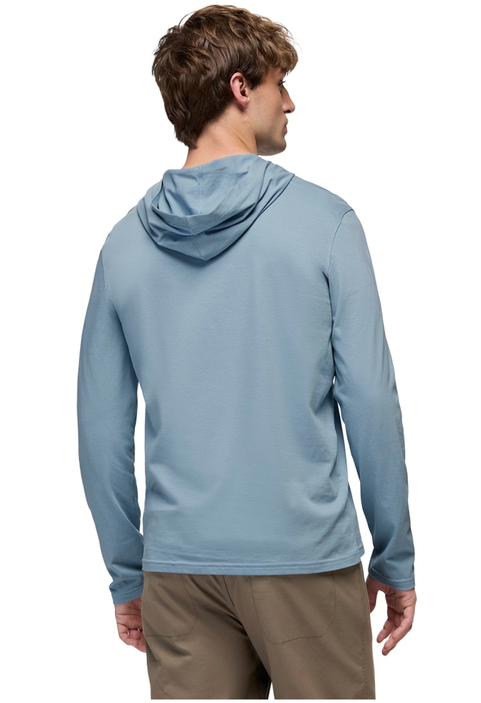 prAna M LS Hooded Tee GLACIER SKIES