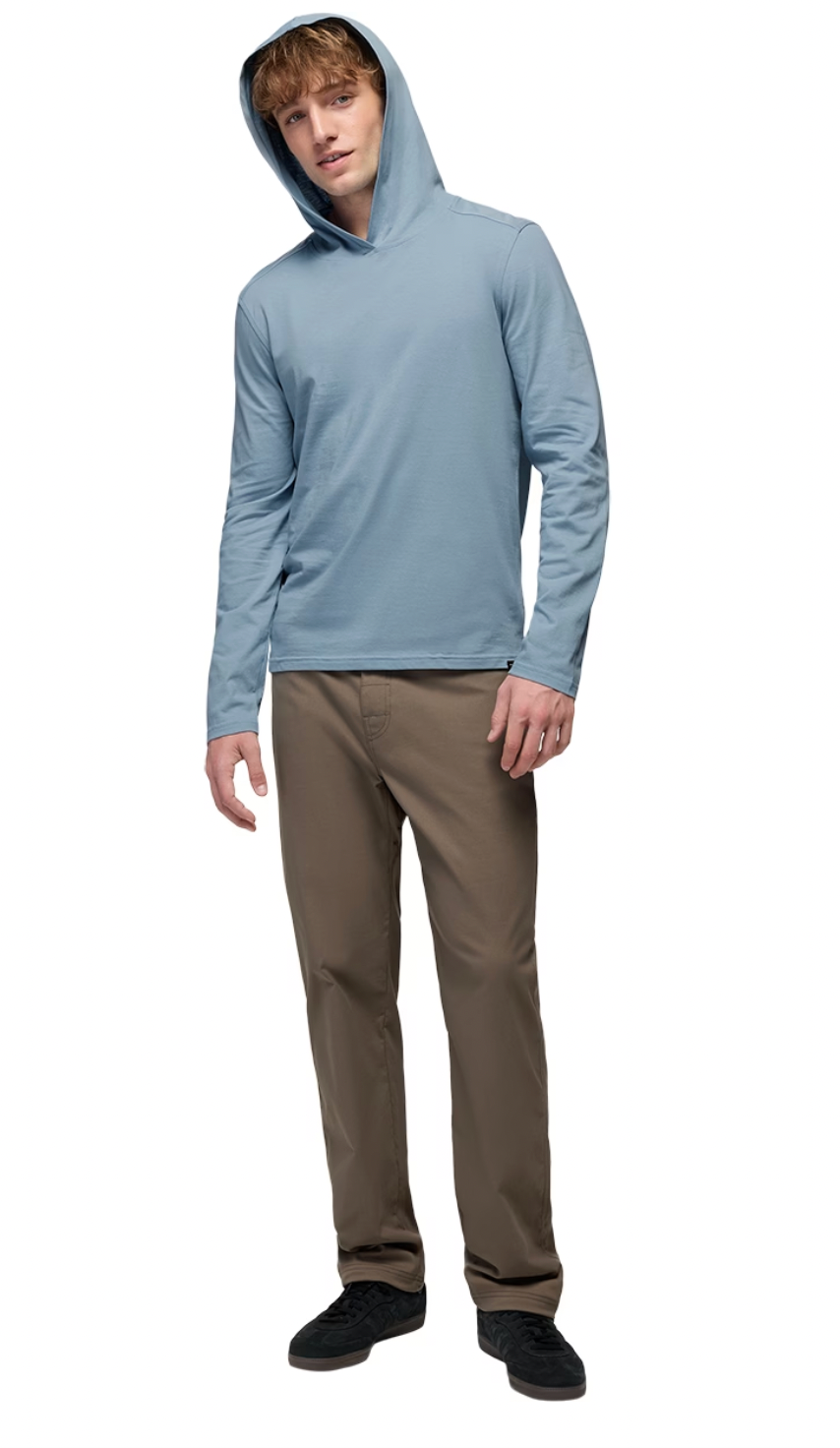 prAna M LS Hooded Tee GLACIER SKIES