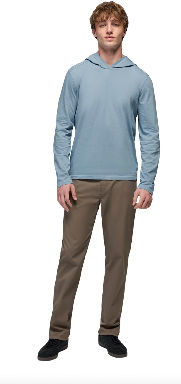 prAna M LS Hooded Tee GLACIER SKIES