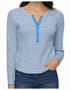 Flag & Anthem W LS Denning Henley BLUE / BROWN