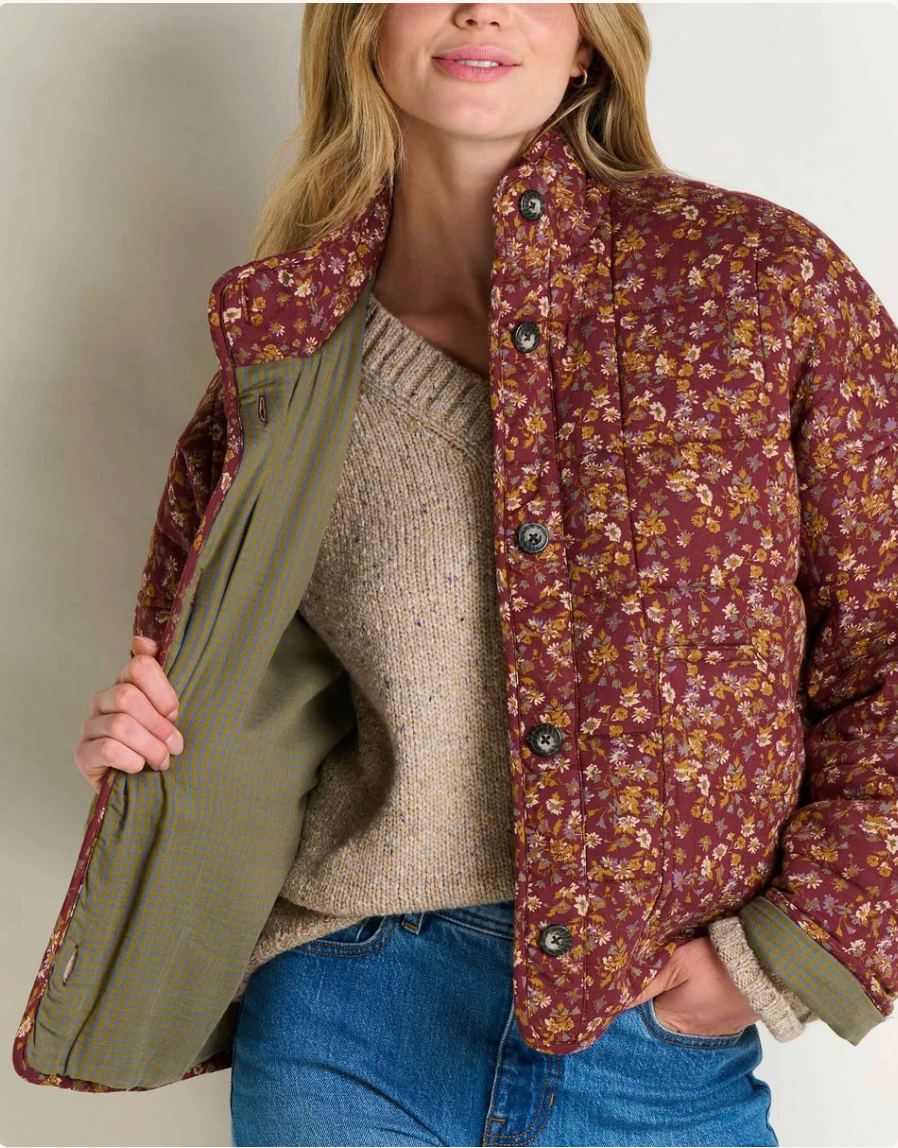 Toad & Co W Manzana Quilted Jacket MALBEC PRINT