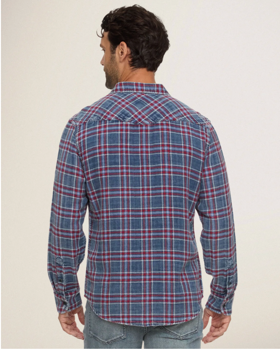 Flag & Anthem M LS Marbury Western Shirt INDIGO / RED