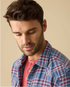 Flag & Anthem M LS Marbury Western Shirt INDIGO / RED