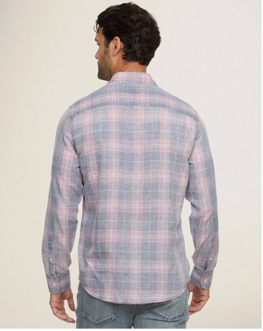 Flag & Anthem M LS Ladonia Vintage Shirt NAVY / MAUVE / WHITE