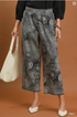 Umgee W Paisley Print Wide Leg Pants GREY