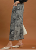 Umgee W Paisley Print Wide Leg Pants GREY