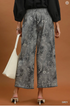 Umgee W Paisley Print Wide Leg Pants GREY