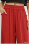 Umgee W Linen Fray Pant SCARLET
