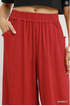 Umgee W Linen Fray Pant SCARLET