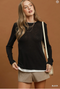 Umgee W LS Layered Hem Knit Top BLACK