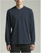 North River M LS 3 Button Henley OMBRE HEATHER