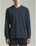 North River M LS 3 Button Henley OMBRE HEATHER