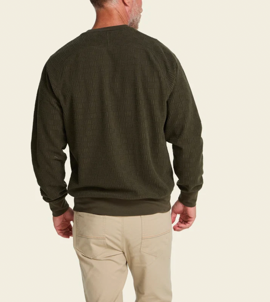 Howler Bros M Eleos Fleece Crewneck GRIDS: ARMY