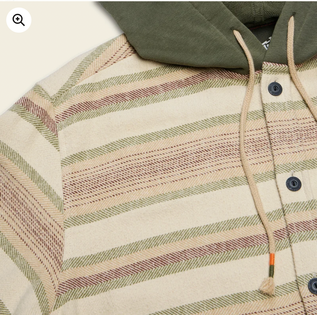 Howler Bros M Salvo Hooded Flannel PATHWAY STRIPE: DAWN