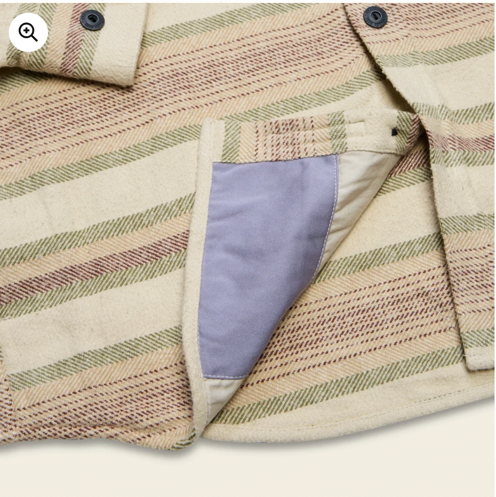 Howler Bros M Salvo Hooded Flannel PATHWAY STRIPE: DAWN