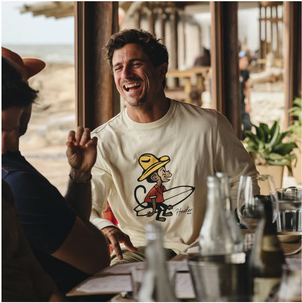 Howler Bros M LS El Monito Surfs T-Shirt NATURAL