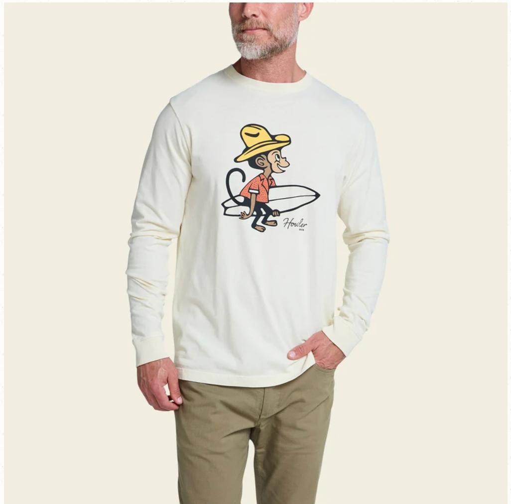 Howler Bros M LS El Monito Surfs T-Shirt NATURAL