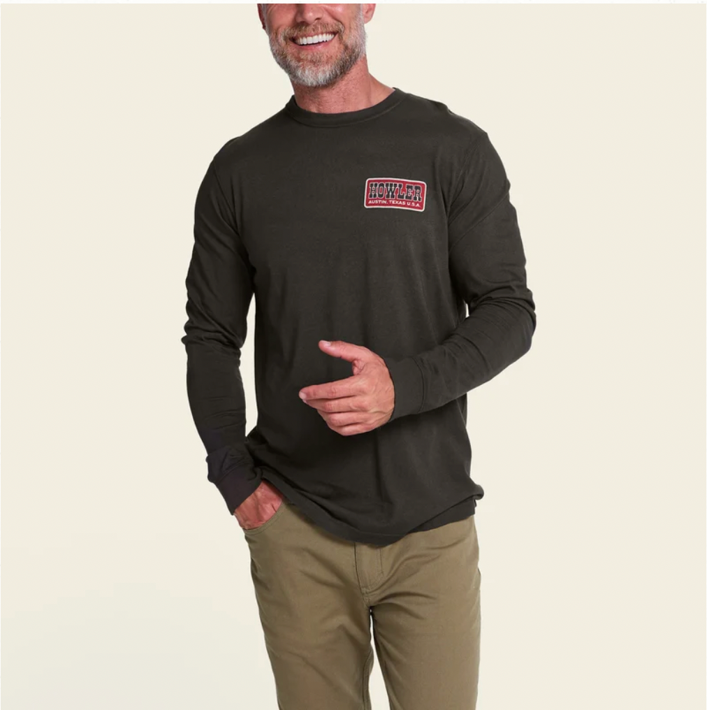 Howler Bros M LS Cotton T-Shirt HOWLER SLAB: ANTIQUE BLACK