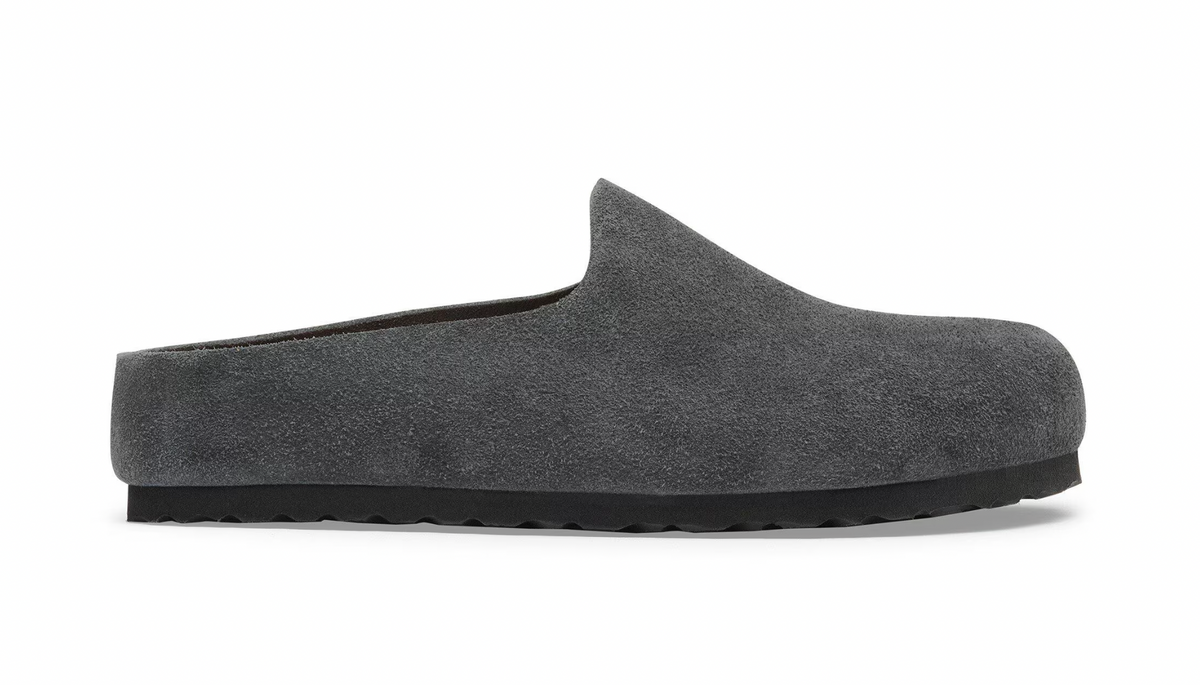 Birkenstock W Amsterdam Wrapped Suede Leather CHARCOAL