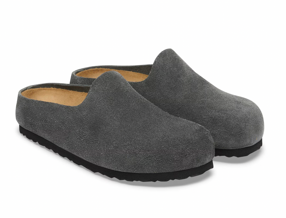Birkenstock W Amsterdam Wrapped Suede Leather CHARCOAL