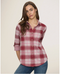 Flag & Anthem W LS Lulu Here Stretch Flannel Shirt BURGUNDY COMBO