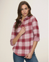 Flag & Anthem W LS Lulu Here Stretch Flannel Shirt BURGUNDY COMBO