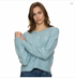 Flag & Anthem W Flora Embroidered Sweater ICE BLUE