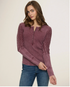 Flag & Anthem W Hattieville Mixed Media Cable Henley BURGUNDY