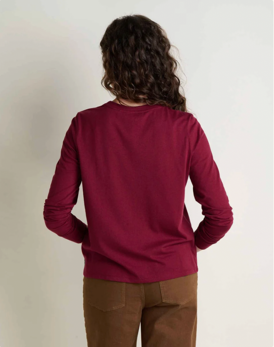 Toad & Co W LS Re-Form Crew BURGUNDY