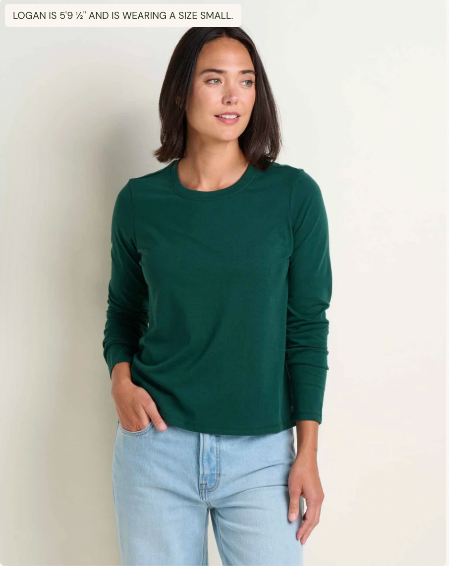 Toad & Co W LS Re-Form Crew CILANTRO