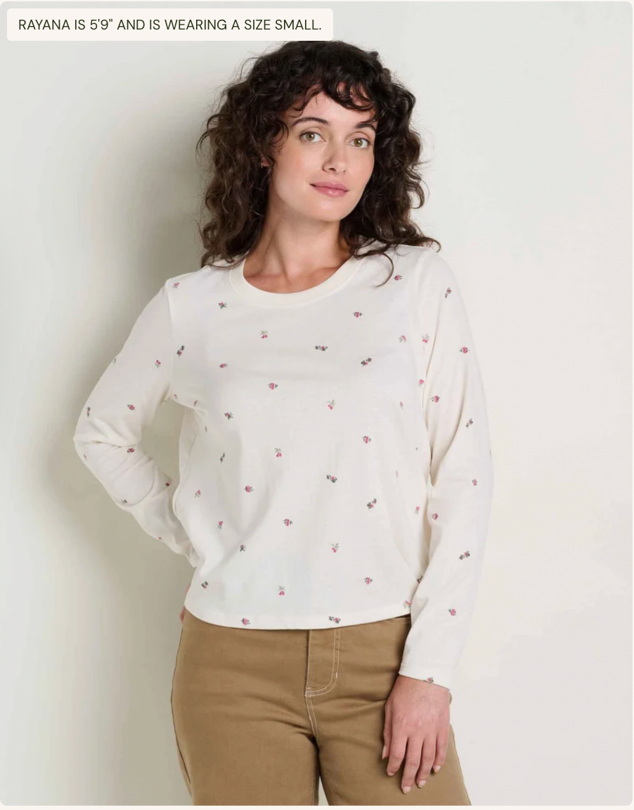 Toad & Co W LS Re-Form Crew SALT DITSY PRINT