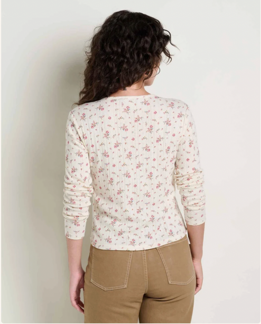 Toad & Co W Foothill Pointelle Henley SALT DITSY