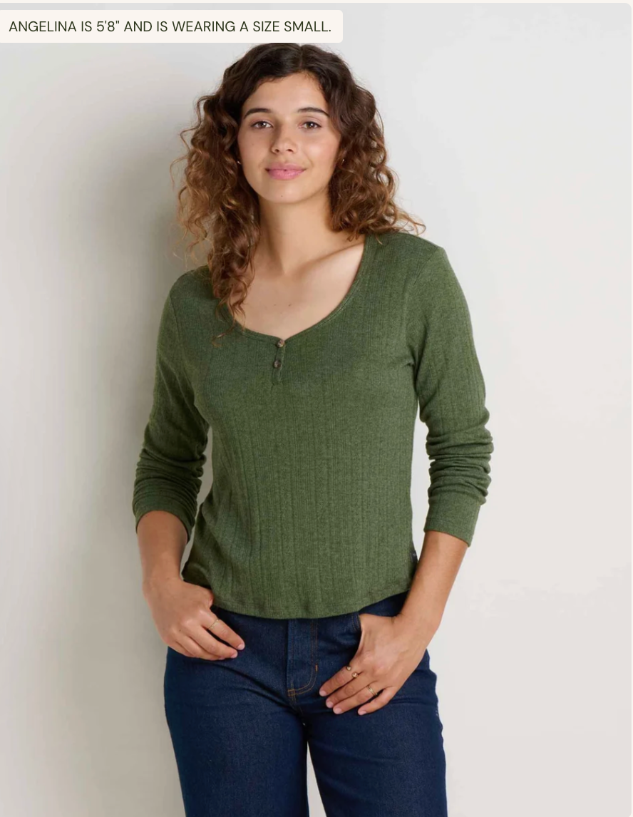 Toad & Co W LS Foothill Pointelle Henley EPIDOTE