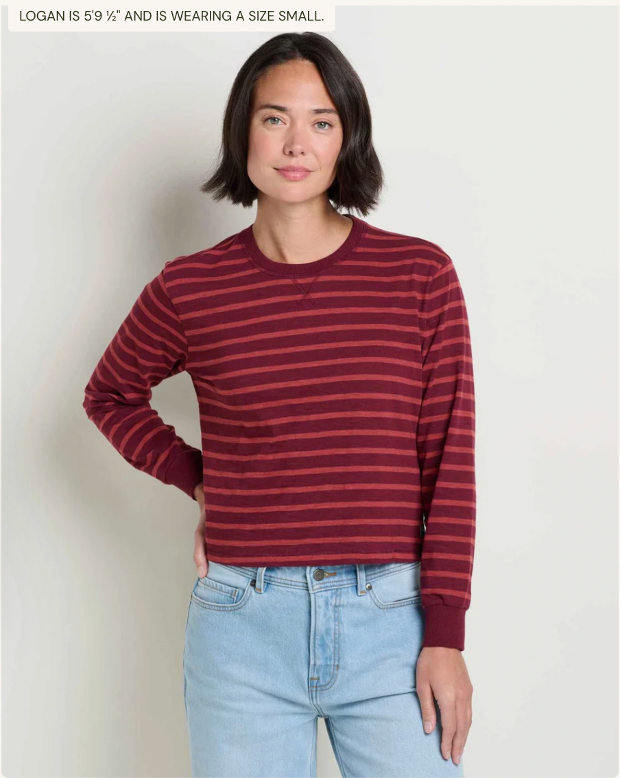 Toad & Co W LS Boundless Jersey Tee PORT PATTERN