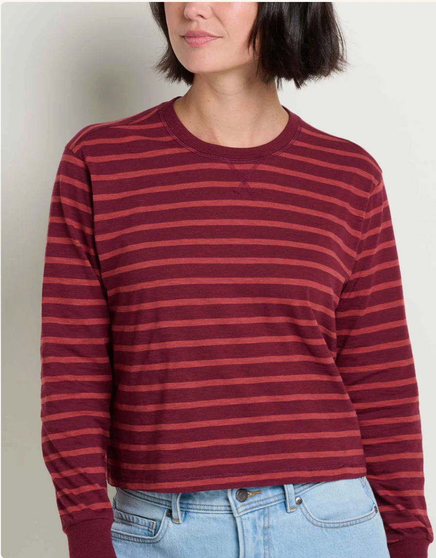 Toad & Co W LS Boundless Jersey Tee PORT PATTERN