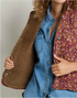 Toad & Co W Manzana Quilted Sherpa Vest MALBEC PRINT