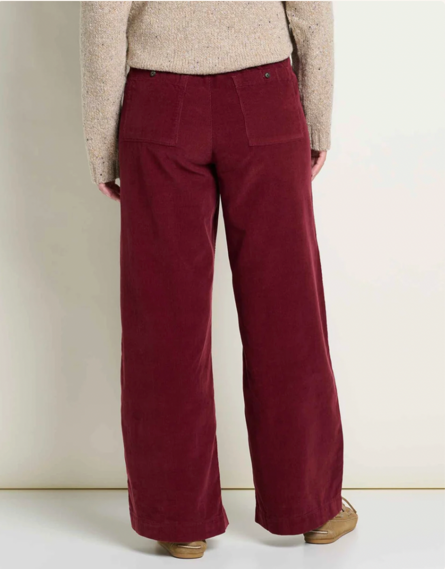 Toad & Co W Cattail Cord Wide Leg Pant PORT