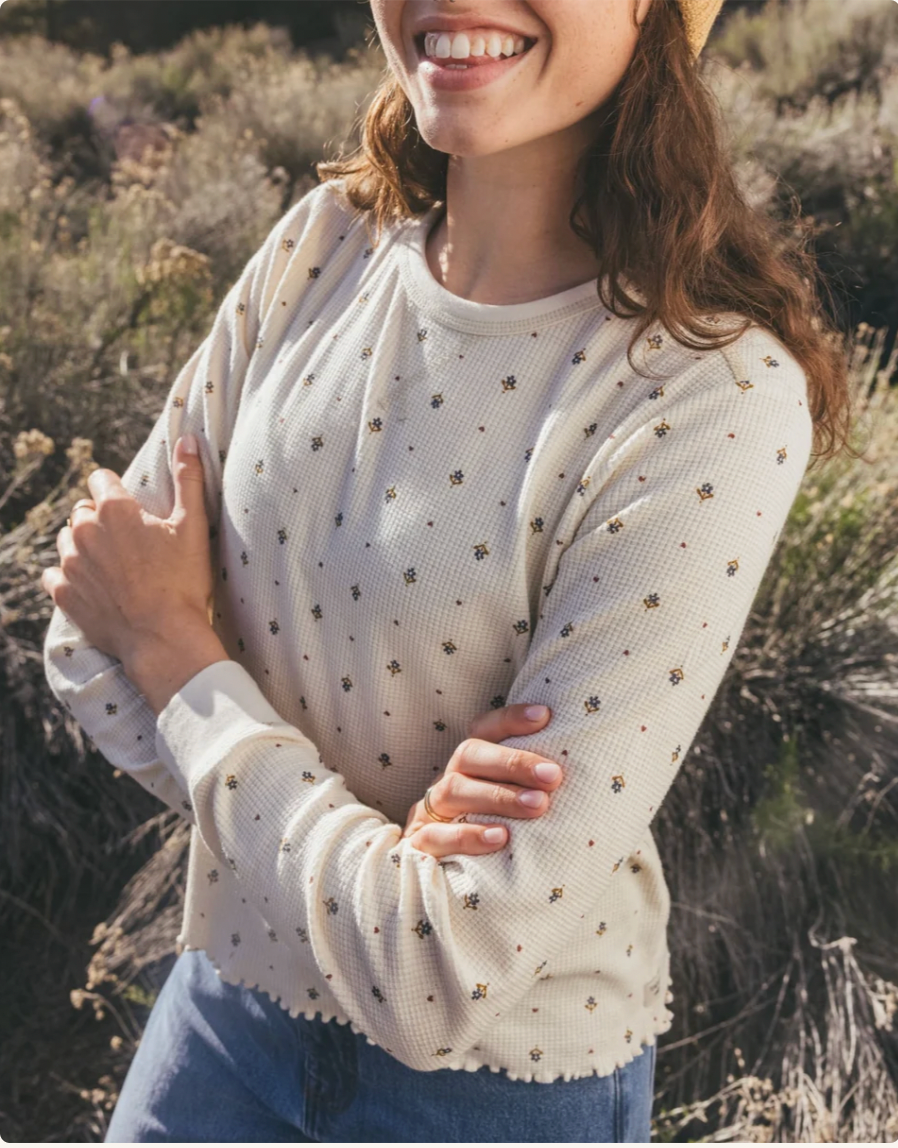 Toad & Co W LS Foothills Crew SALT PRINT