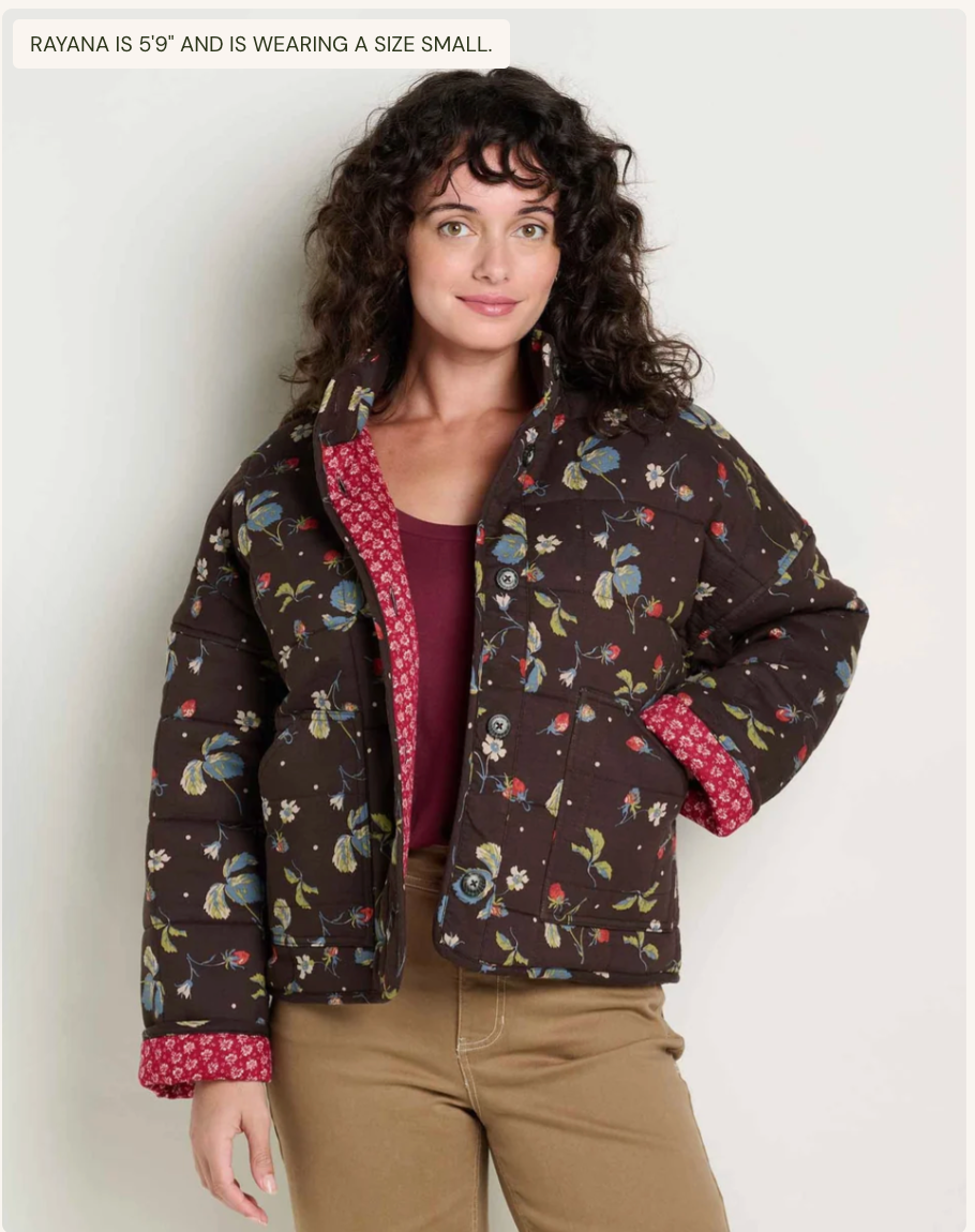 Toad & Co W Manzana Quilted Jacket BARNWOOD PRINT