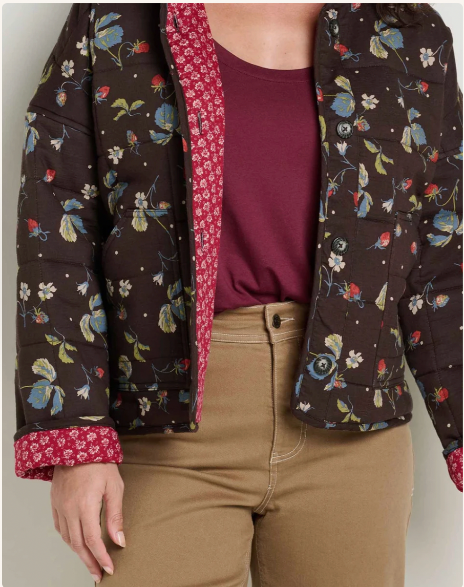 Toad & Co W Manzana Quilted Jacket BARNWOOD PRINT