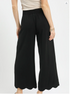 Umgee W Scalloped Hem Pants BLACK
