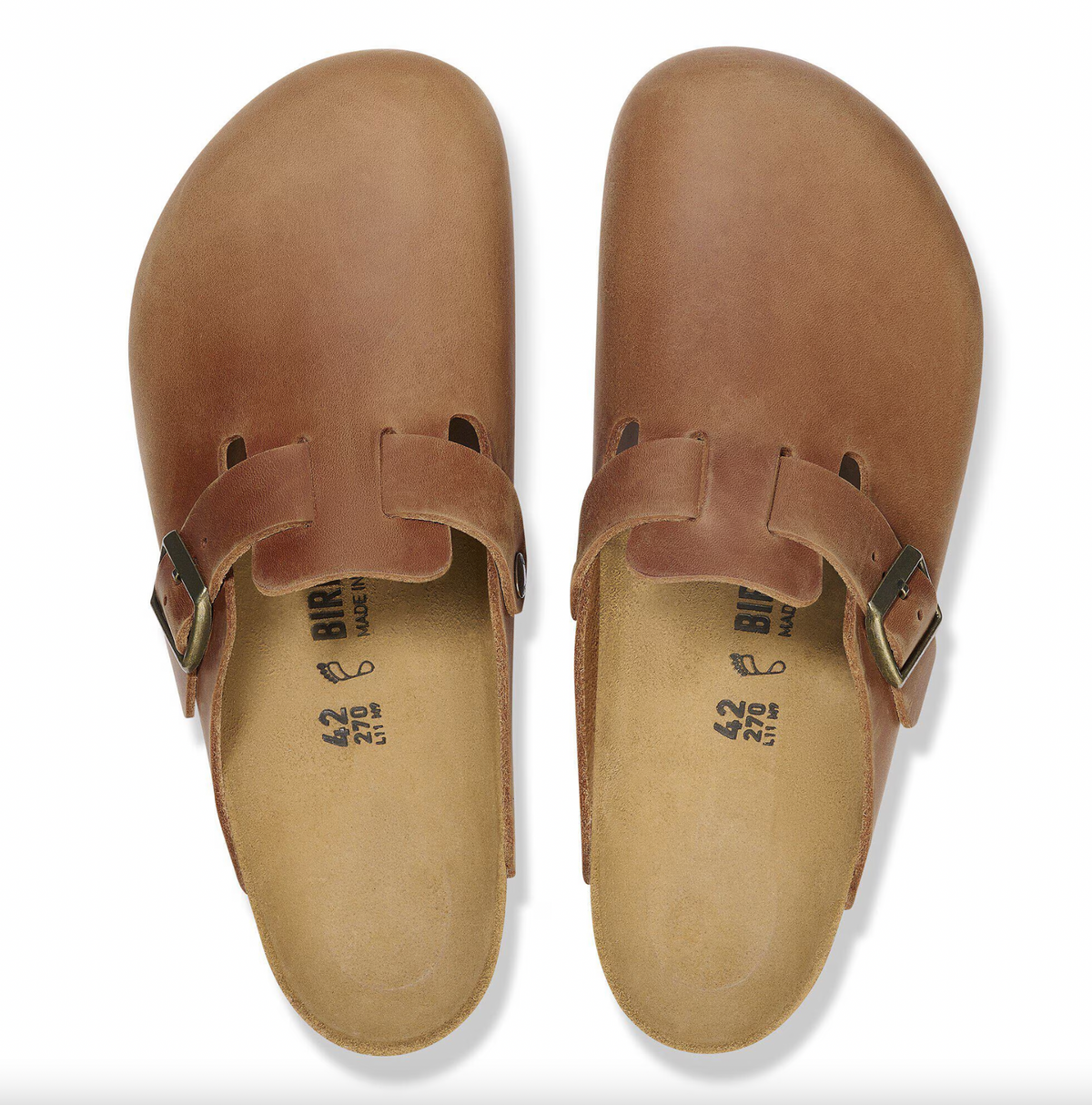Birkenstock W Boston BS Oiled Leather COGNAC - NARROW