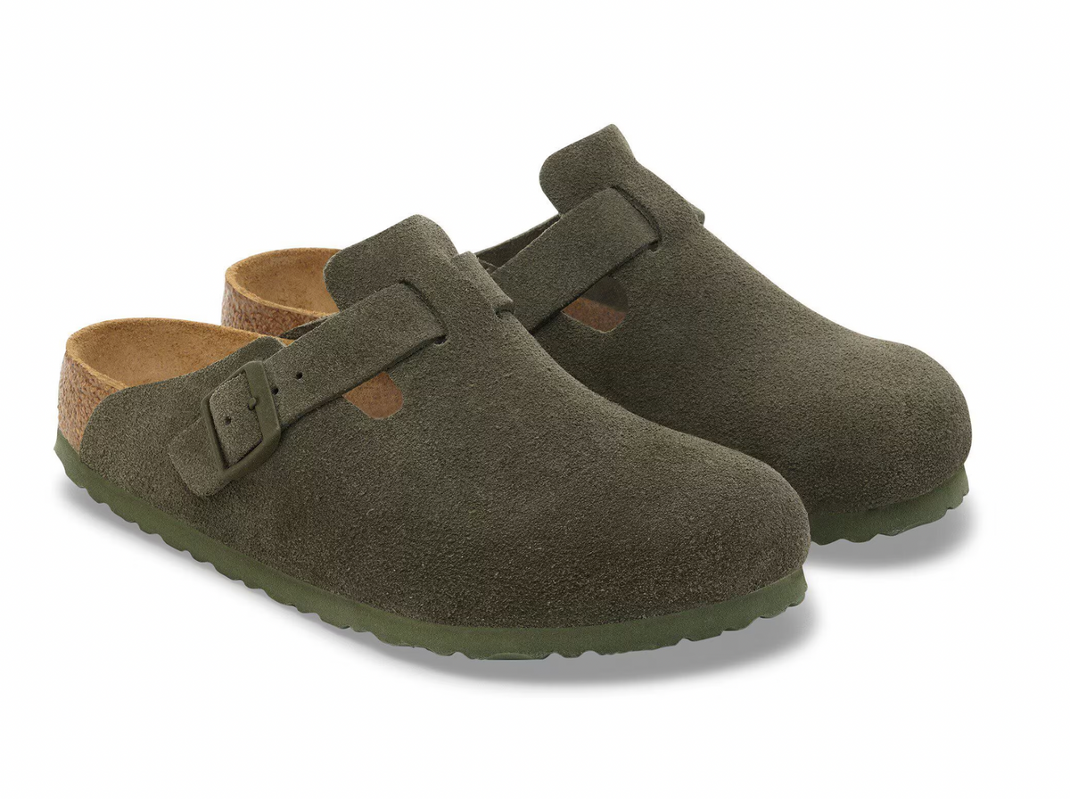 Birkenstock W Boston BS Suede THYME - NARROW
