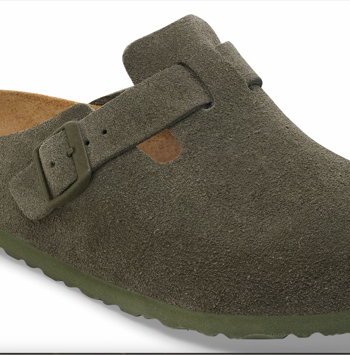 Birkenstock W Boston BS Suede THYME - NARROW