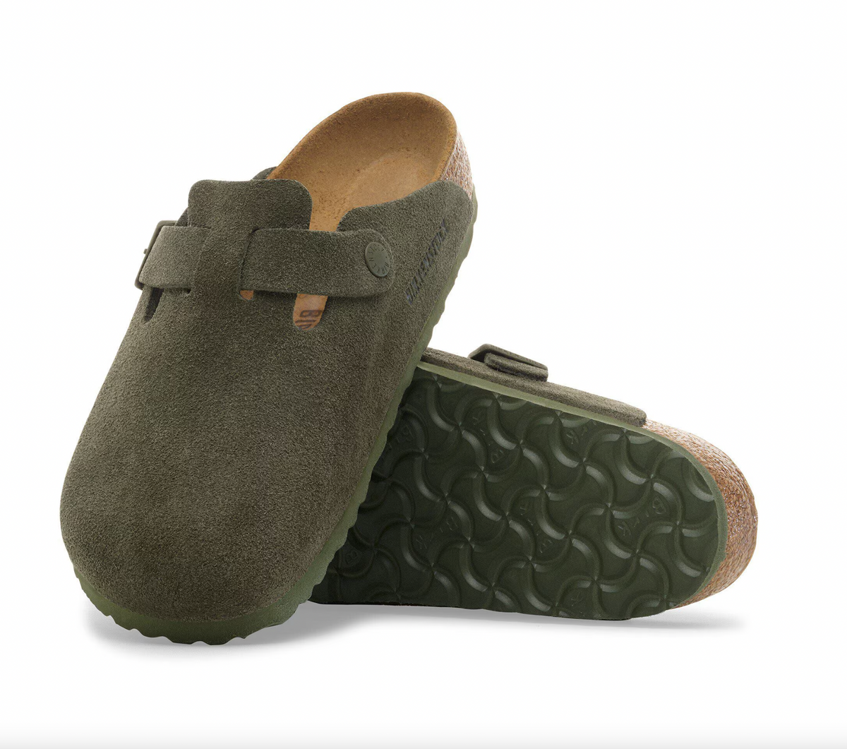 Birkenstock W Boston BS Suede THYME - NARROW
