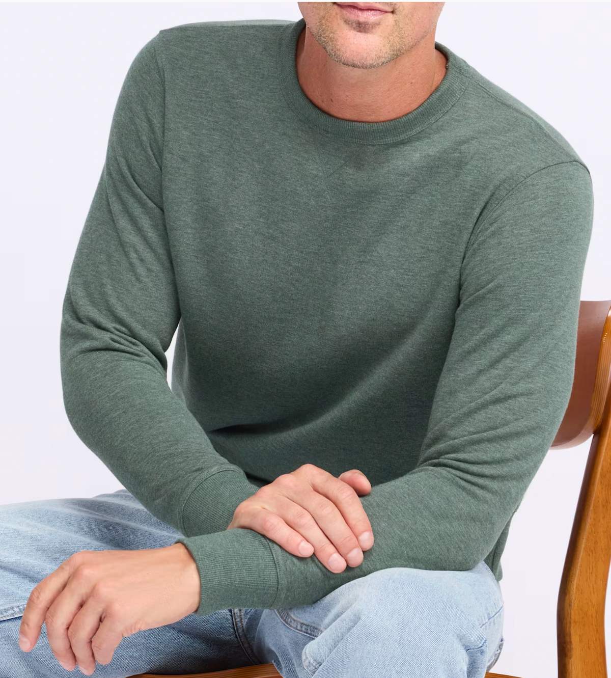 Tasc M French Terry Sweatshirt GREEN CHARCOAL HEATHER