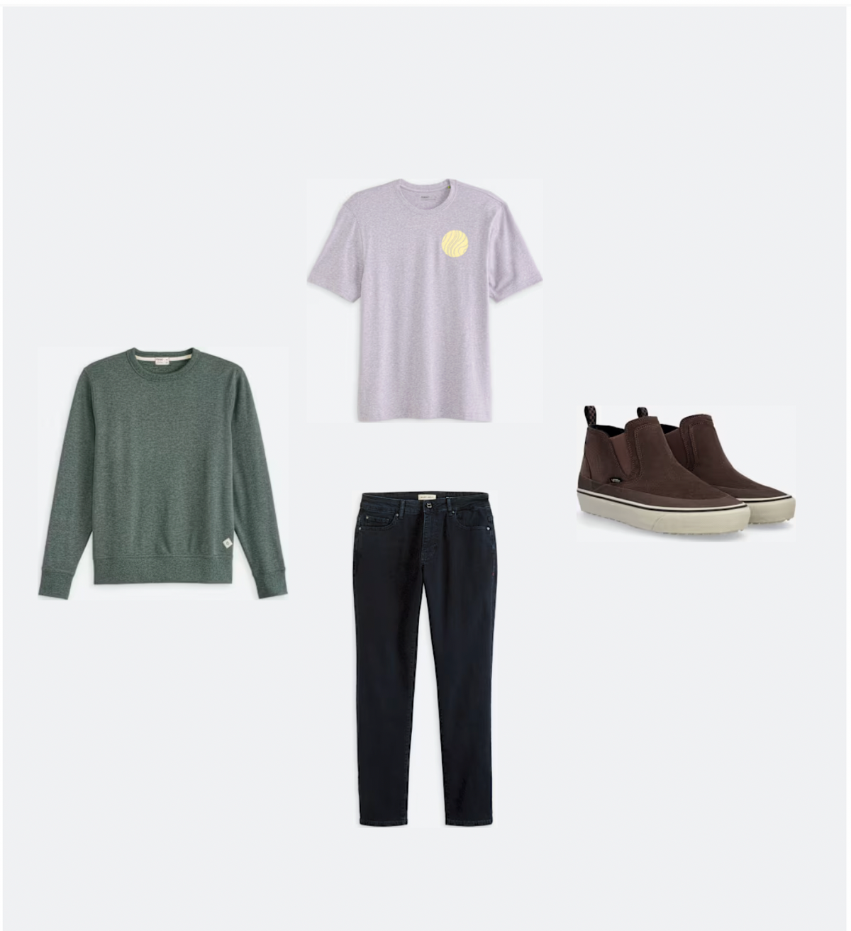 Tasc M French Terry Sweatshirt GREEN CHARCOAL HEATHER