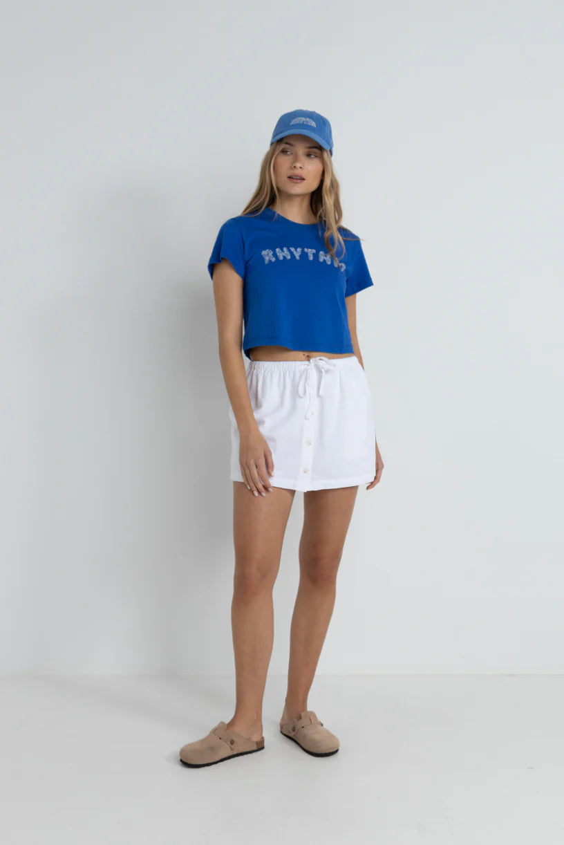 Rhythm W Flower Crop Crew Tee BLUE